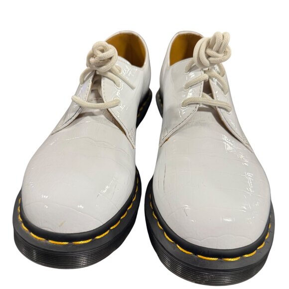 Dr. Martens 26861 Women's Size 9 White Croc Embossed Patent Leather Shoes - Picture 8 of 12